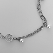 (yeji同款) OFUSE - pearl drop choker (rose)
