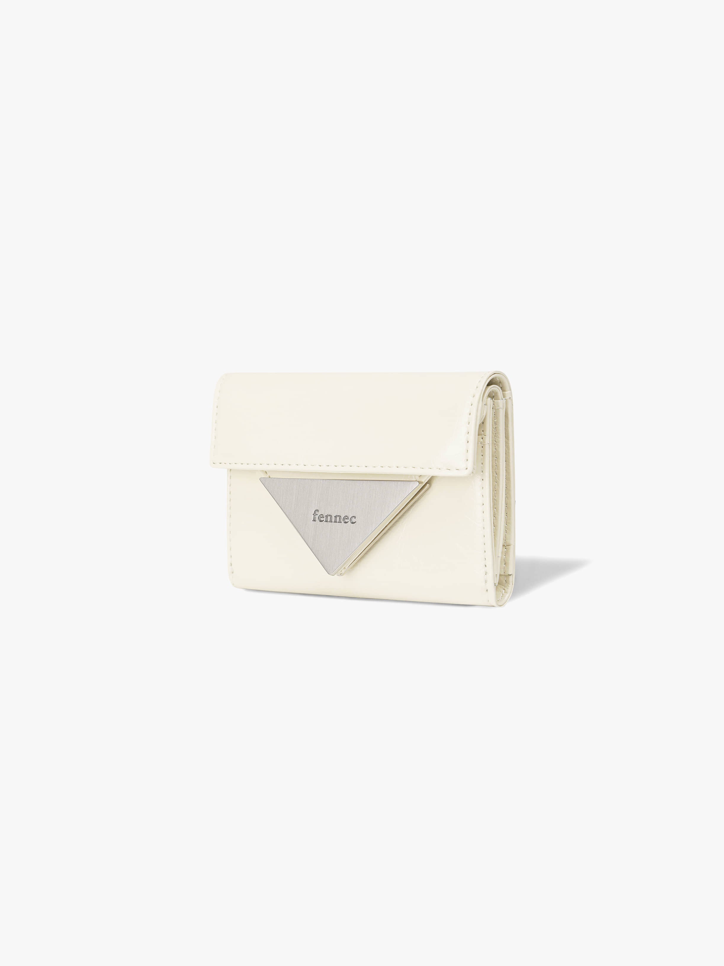 CRINKLE TRIANGLE DOCO WALLET (VANILLA)