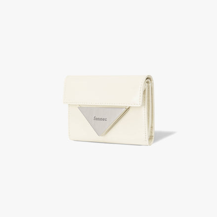 CRINKLE TRIANGLE DOCO WALLET (VANILLA)