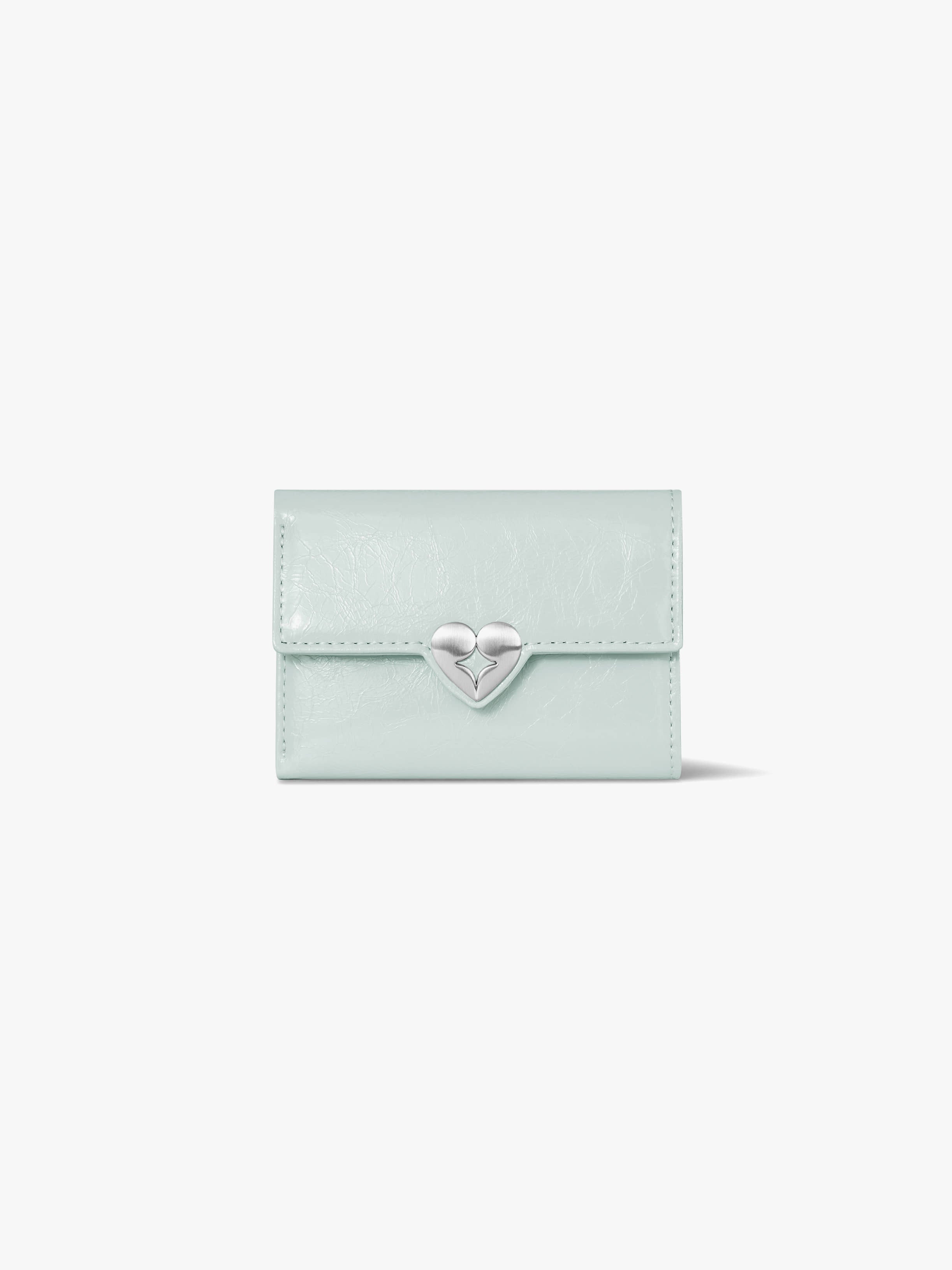 HEARTY FLAP WALLET (PALE MINT)