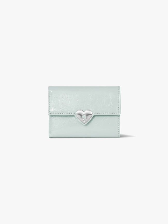 HEARTY FLAP WALLET (PALE MINT)