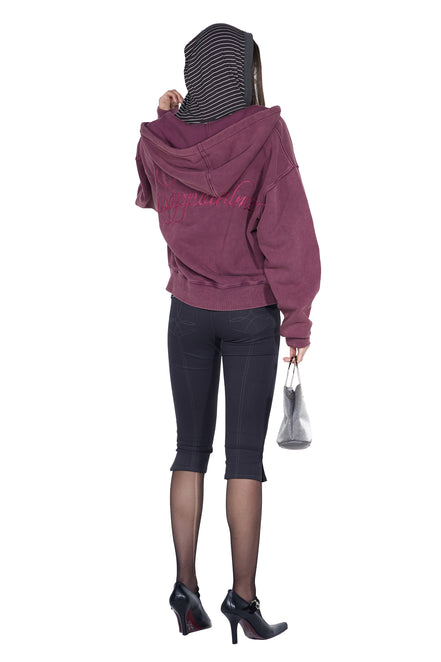 SCULPTOR - Bad Seed Washed Hoodie Zip-Up (Deep Purple)