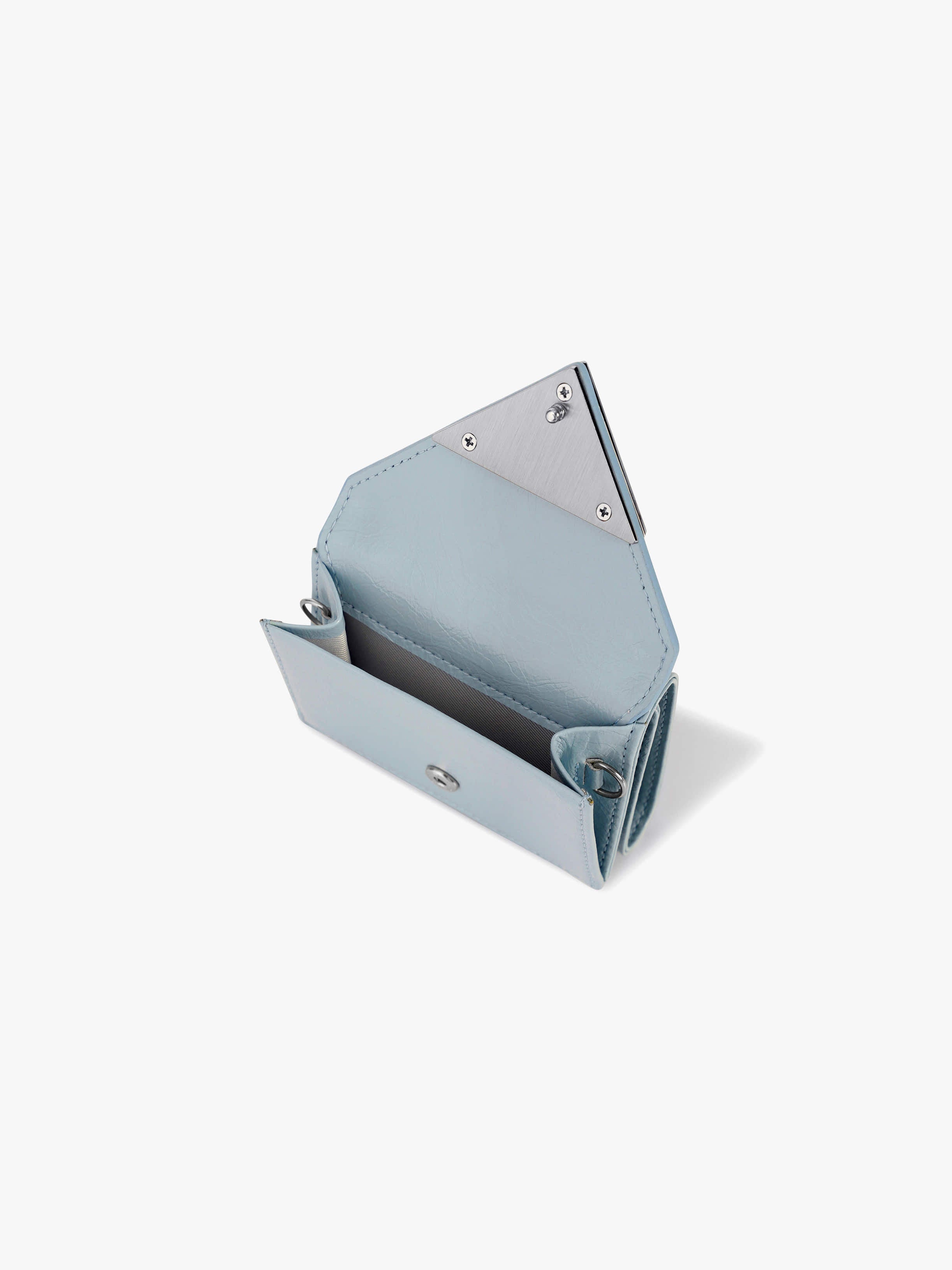 CRINKLE TRIANGLE TRIPLE WALLET (HAZE BLUE)