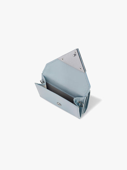 CRINKLE TRIANGLE TRIPLE WALLET (HAZE BLUE)