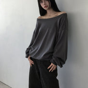 KR OFF SHOULDER OVERSIZED SWEATSHIRT (4 COLORS)