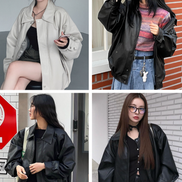 [限時優惠] lady volume - leather overfit jacket