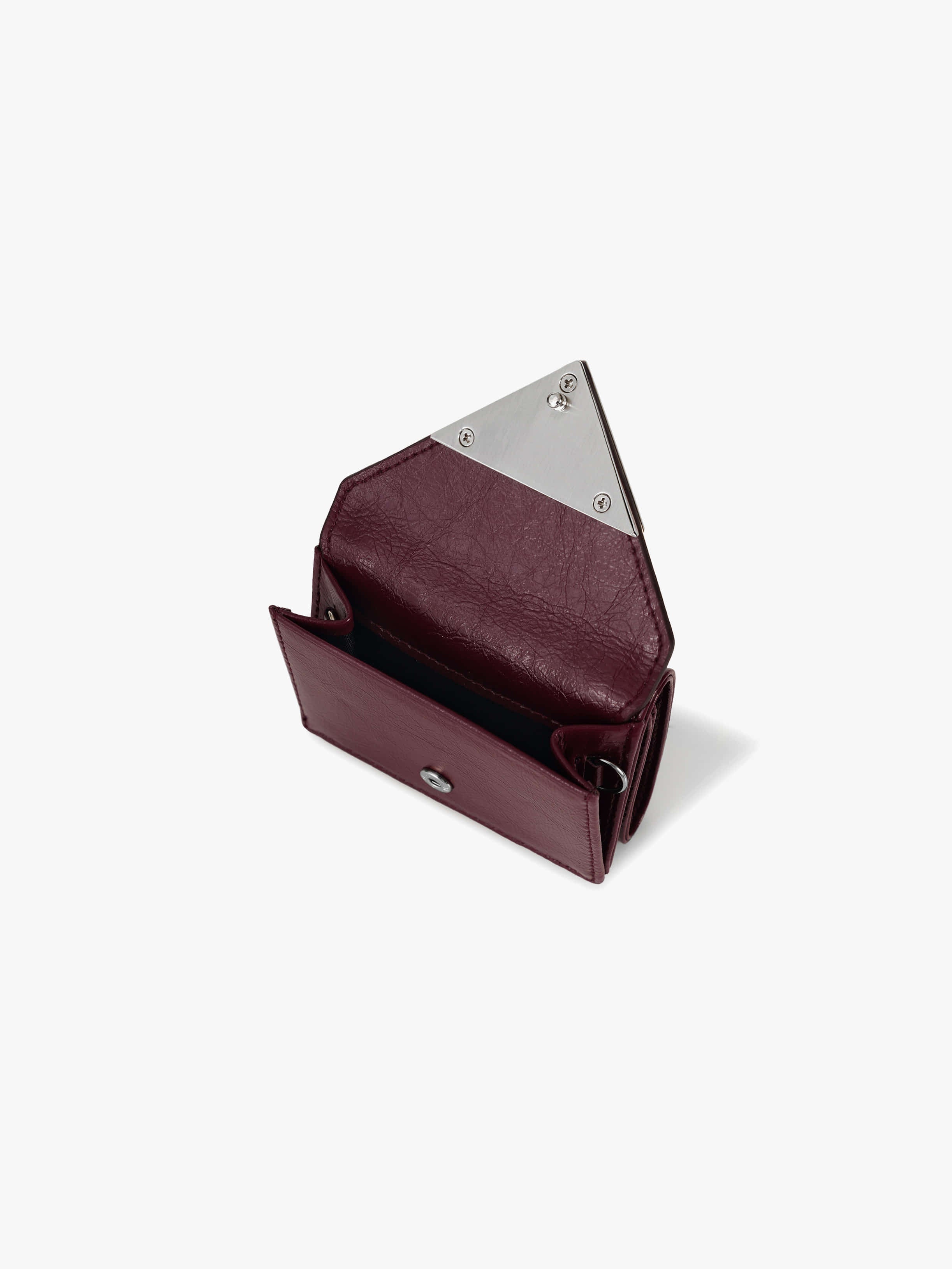 CRINKLE TRIANGLE TRIPLE WALLET (DEEP CHERRY)