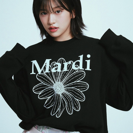 MARDI MERCREDI -  SWEATSHIRT FLOWERMARDI (BLACK SKY)