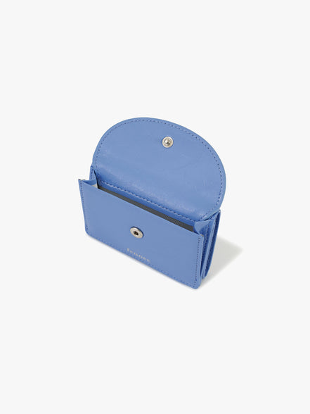 CRINKLE HALFMOON MINI WALLET (STEEL BLUE)