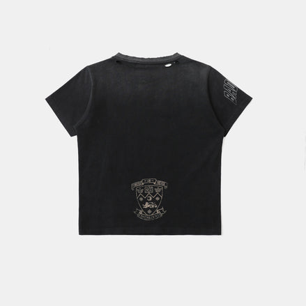 bad blood - Workshop Print Distressed T-Shirt (Black)