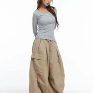 KR BUTTON ROUND NECK TOP (4 COLORS)