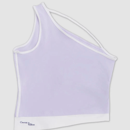adidas tank off shoulder (lilac white)