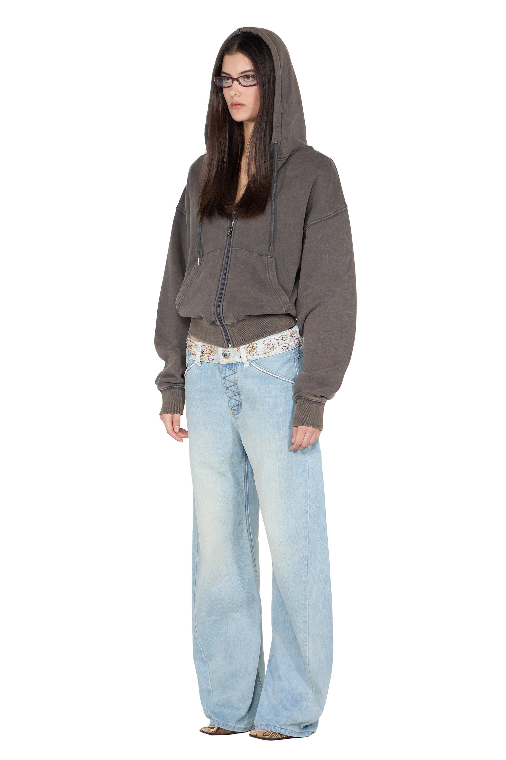 SCULPTOR - Bad Seed Washed Hoodie Zip-Up (Charcoal)
