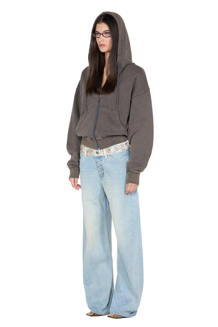 SCULPTOR - Bad Seed Washed Hoodie Zip-Up (Charcoal)