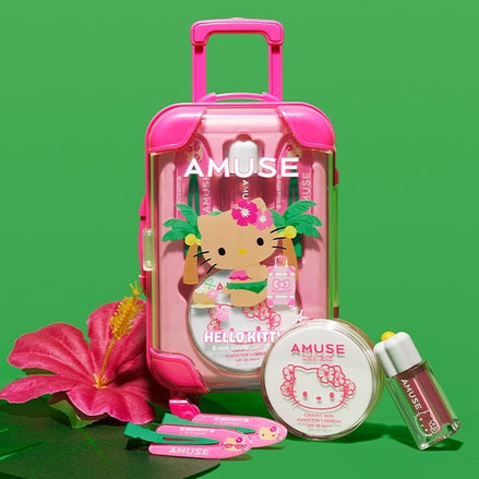 amuse x hello kitty - quick makeup mini luggage set