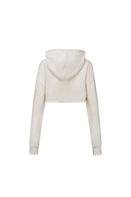 SCULPTOR - Glitter Flag Crop Hoodie (Raw)