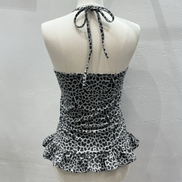 KR LEOPARD RUFFLE TOP (2 COLORS)