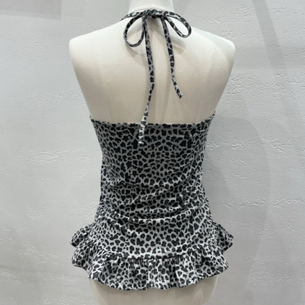 KR LEOPARD RUFFLE TOP (2 COLORS)