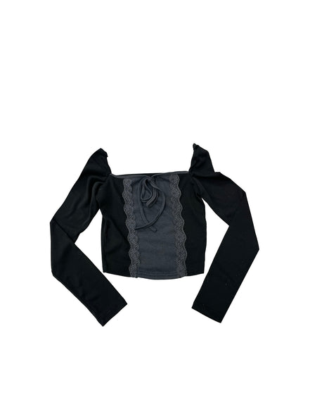 (現貨) KR TWO TONE LACE TOP (3 COLORS)