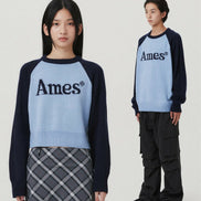 [UNISEX] AMES - BASIC RAGLAN PULLOVER KNIT (BLUE)