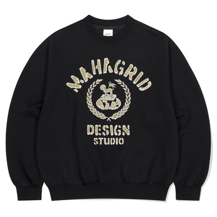 mahagrid - VINTAGE COLLEGE SWEATSHIRT (BLACK)