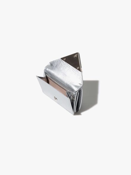 CRINKLE TRIANGLE TRIPLE WALLET (SILVER)