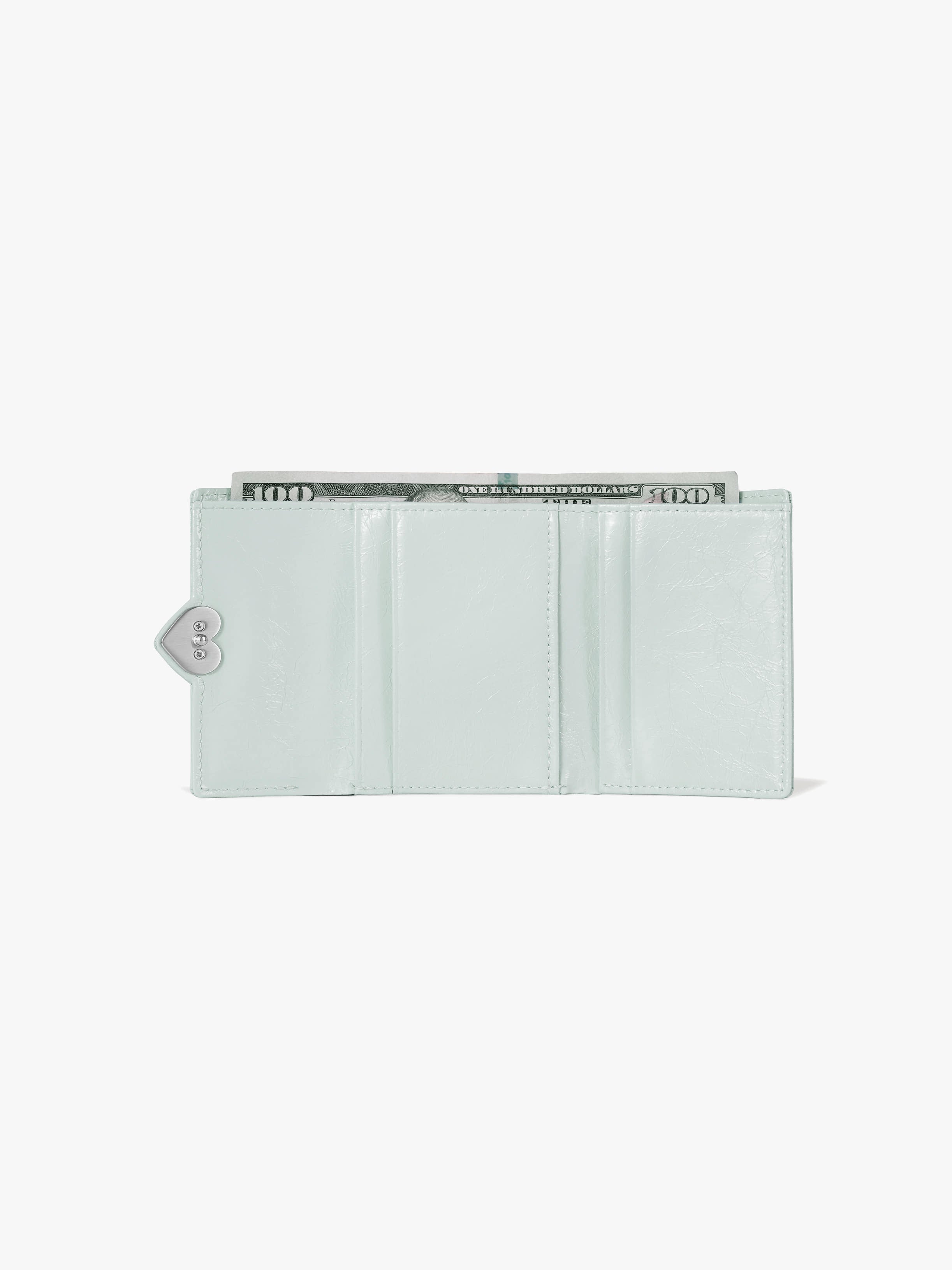 HEARTY FLAP WALLET (PALE MINT)