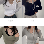 KR 純色CROP TEE ＋ 背心 SET