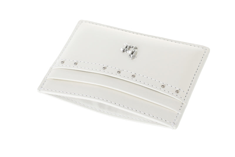 THREE TIMES - Classic stud card holder (Ivory)