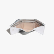CRINKLE TRIANGLE TRIPLE WALLET (SILVER)