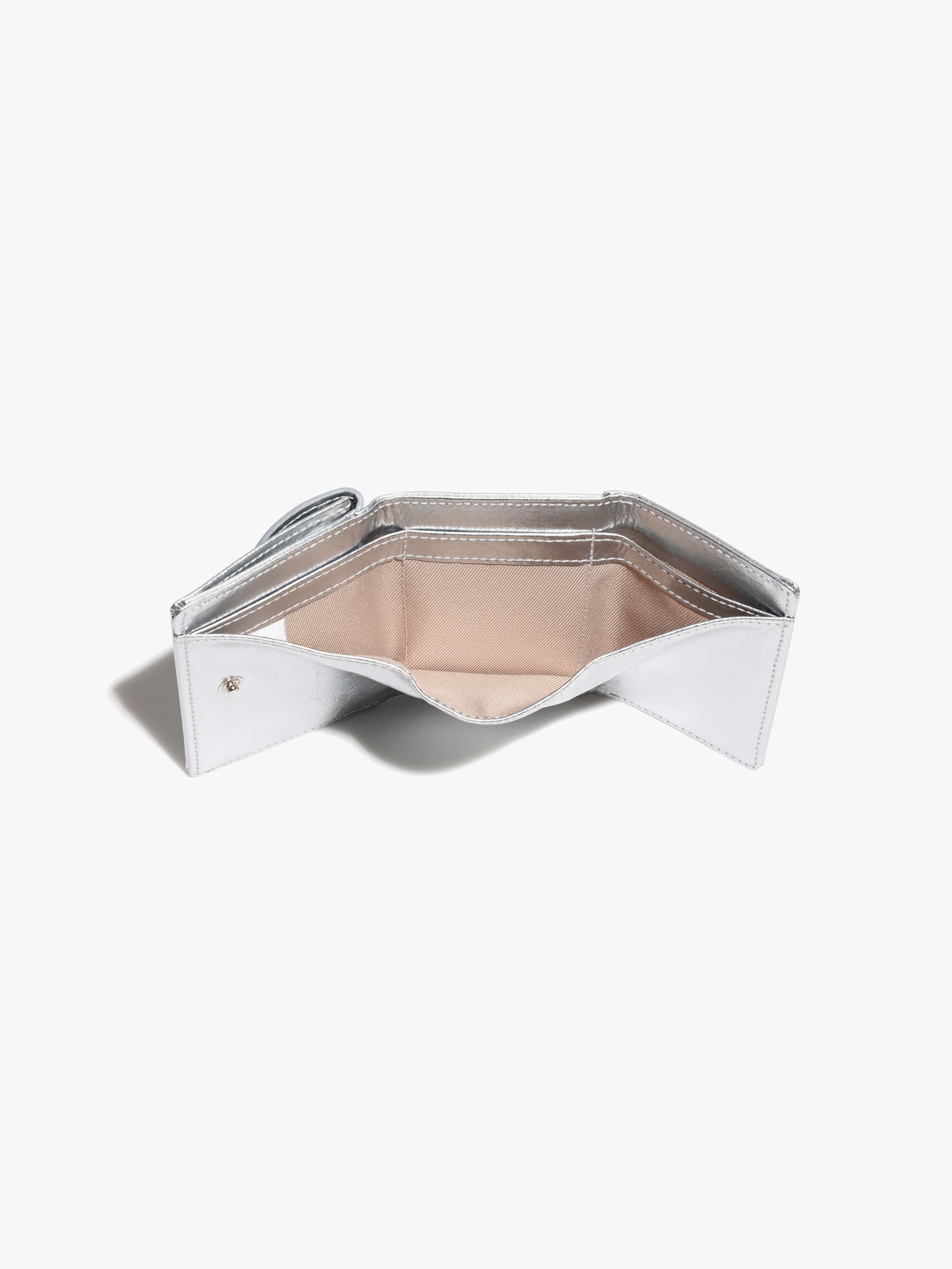 CRINKLE TRIANGLE TRIPLE WALLET (SILVER)