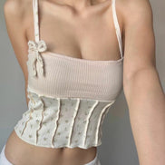 TH FLOWER BOW SLEEVELESS (WHITE)