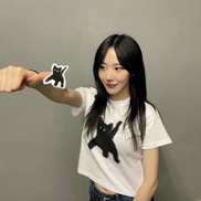 AEAE - FLASHED CATS EYE CROP T-SHIRTS [WHITE]