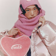 EMIS - VELOUR HEART TOTE BAG-PINK