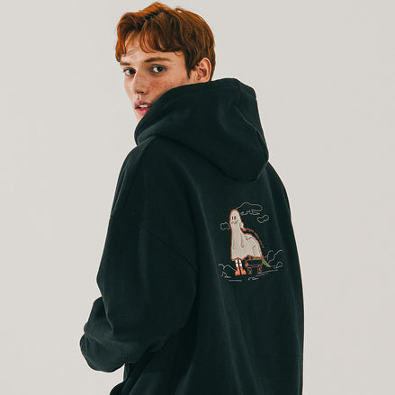 (PRE ORDER) WV PROJECT - HIDE DINO HOODIE (BLACK)