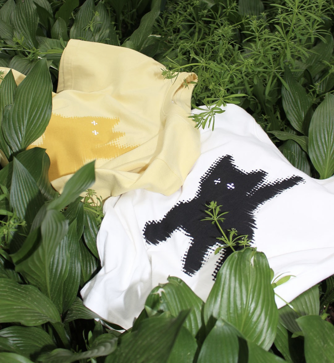 AEAE - FLASHED CATS EYE CROP T-SHIRTS [WHITE]