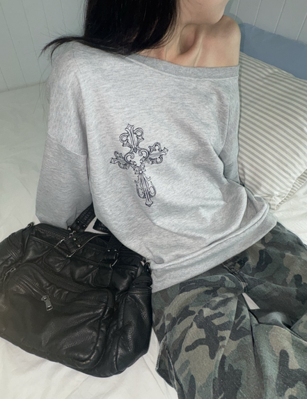 KR SILVER CROSS OFF SHOULDER (3 COLORS)