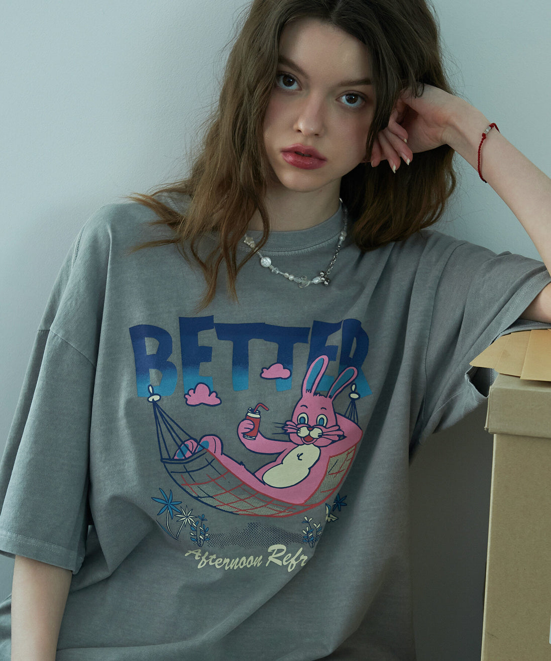 CPGN STUDIO - BETTER HOPPI PIGMENT TSHIRT (GHOST GREY)