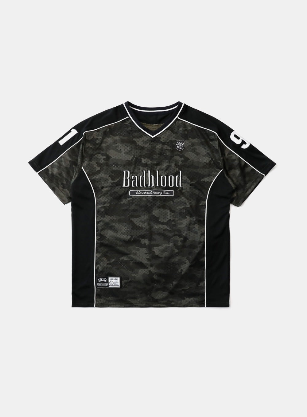 bad blood - FON V-Neck Jersey Short Sleeve (Green Camo)