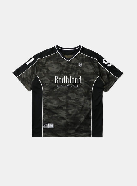 bad blood - FON V-Neck Jersey Short Sleeve (Green Camo)