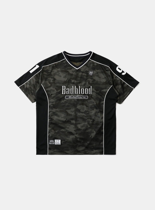 bad blood - FON V-Neck Jersey Short Sleeve (Green Camo)
