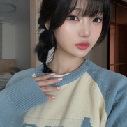 [UNISEX] AMES - BASIC RAGLAN PULLOVER KNIT (LIGHT BLUE)
