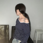 KR STRIPED ONE OFF SHOULDER TOP (4 COLORS)