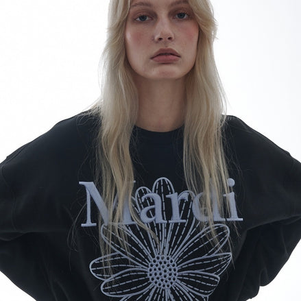 MARDI MERCREDI - SWEATSHIRT FLOWERMARDI NEEDLEWORK (BLACK SKY)
