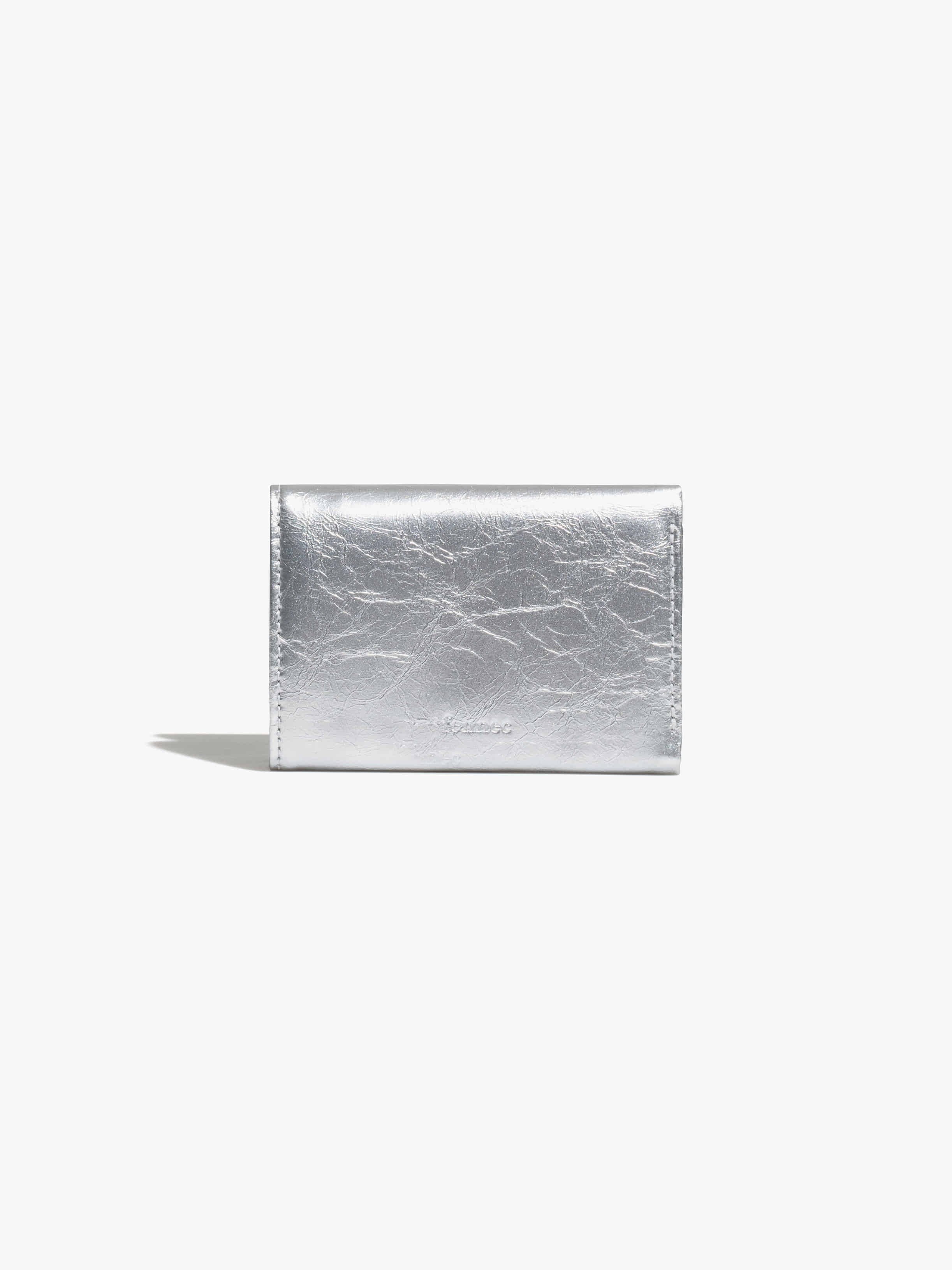 CRINKLE TRIANGLE TRIPLE WALLET (SILVER)