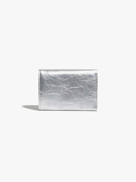 CRINKLE TRIANGLE TRIPLE WALLET (SILVER)