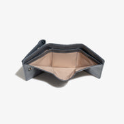 CRINKLE TRIANGLE TRIPLE WALLET (DARK GREY)