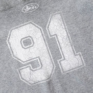 Bad Blood - 91 Crack Print V-Neck T-Shirt (Grey)
