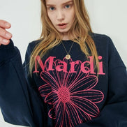 MARDI MERCREDI -  SWEATSHIRT FLOWERMARDI_NAVY VIOLET