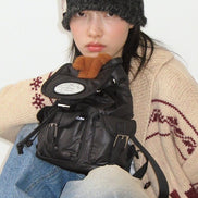 LOTSYOU -NOSTALGIA CHUBBY BACKPACK (BLACK) [JENNIE同款]